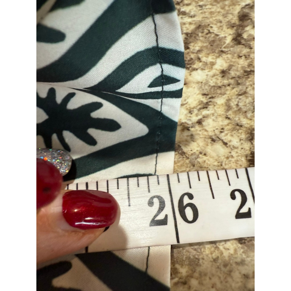 Women's Unbranded Wide Leg Pants L White Green Geometric Print - Picture 4 of 9